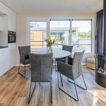 Houseboat With A View Over The Leukermeer, On The Edge Of A Holiday Park *