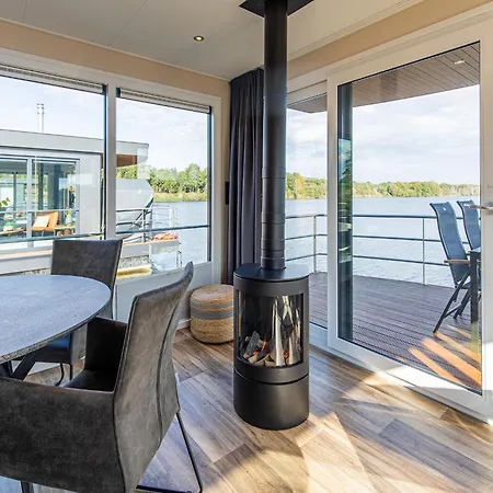 Houseboat With A View Over The Leukermeer, On The Edge Of A Holiday Park *