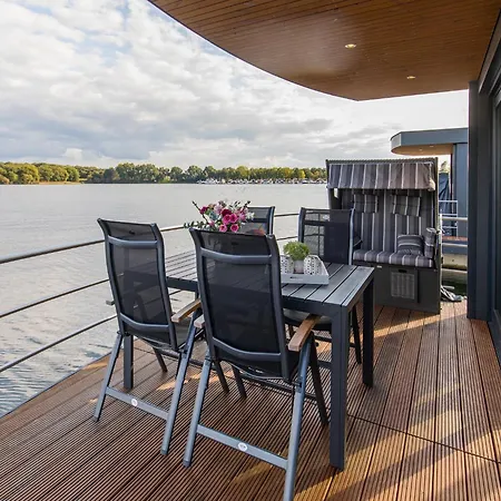 Houseboat With A View Over The Leukermeer, On The Edge Of A Holiday Park *