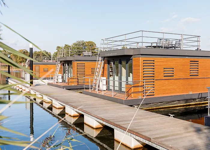 Houseboat With A View Over The Leukermeer, On The Edge Of A Holiday Park