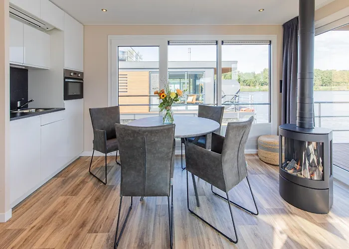 Houseboat With A View Over The Leukermeer, On The Edge Of A Holiday Park *