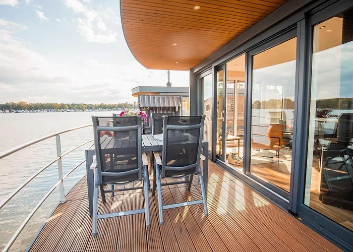 Houseboat With A View Over The Leukermeer, On The Edge Of A Holiday Park *