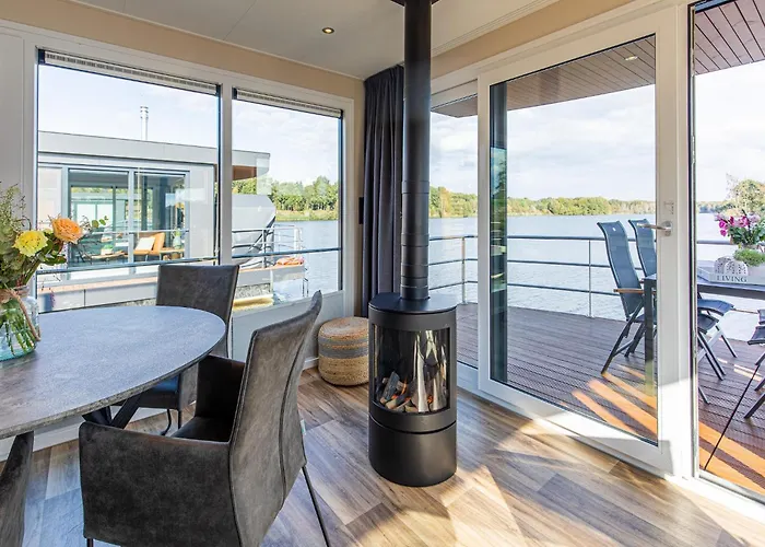 Houseboat With A View Over The Leukermeer, On The Edge Of A Holiday Park *
